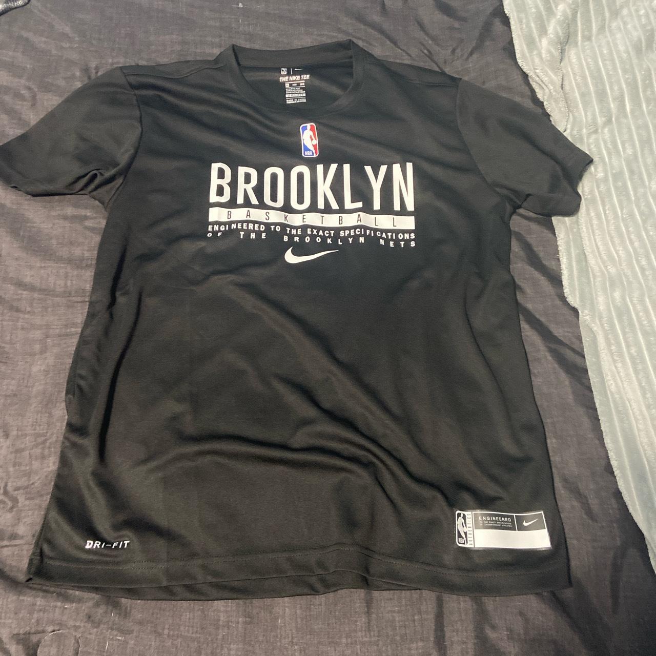 Nike Brooklyn Nets Dri-FIT NBA Logo T-Shirt Black - BLACK