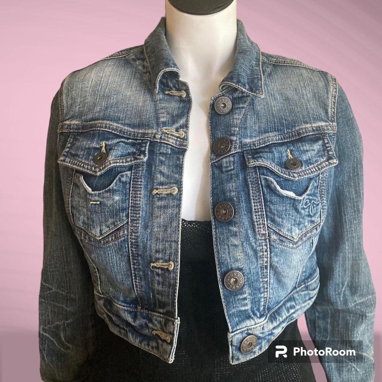 Guess distressed denim sales jacket