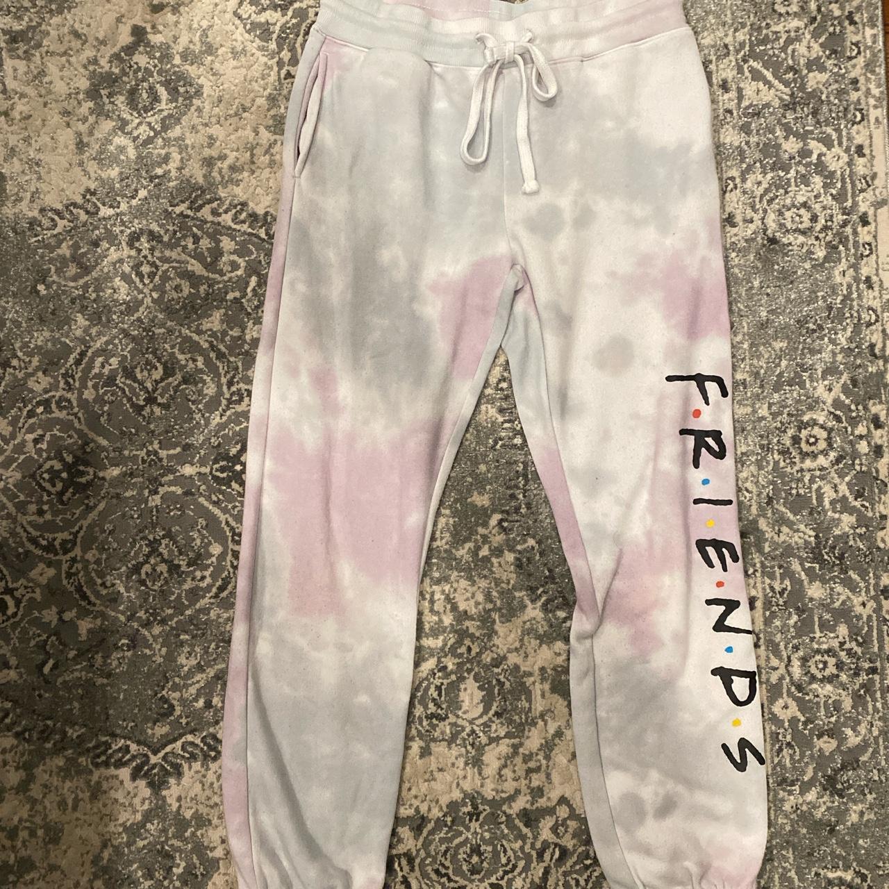 Purple and white tie dye sweatpants sale