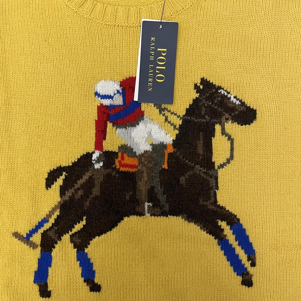 Polo Ralph Lauren Intarsia Horse Equestrian yellow. Depop