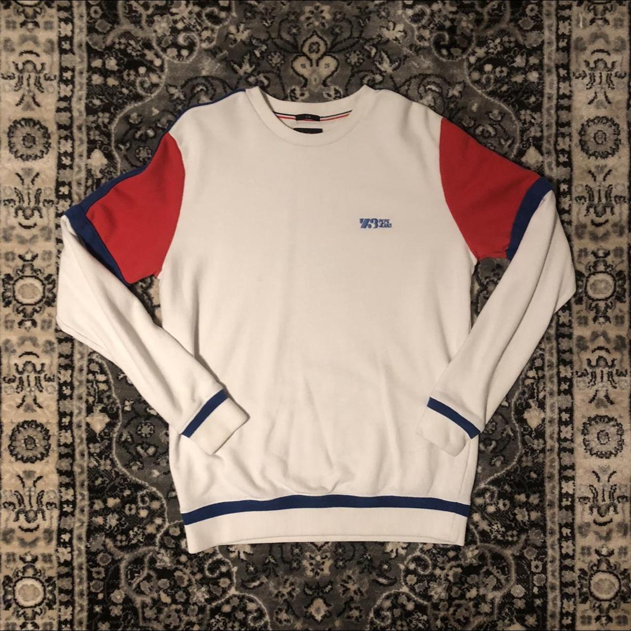 Pepe Jeans Men's White and Blue Hoodie