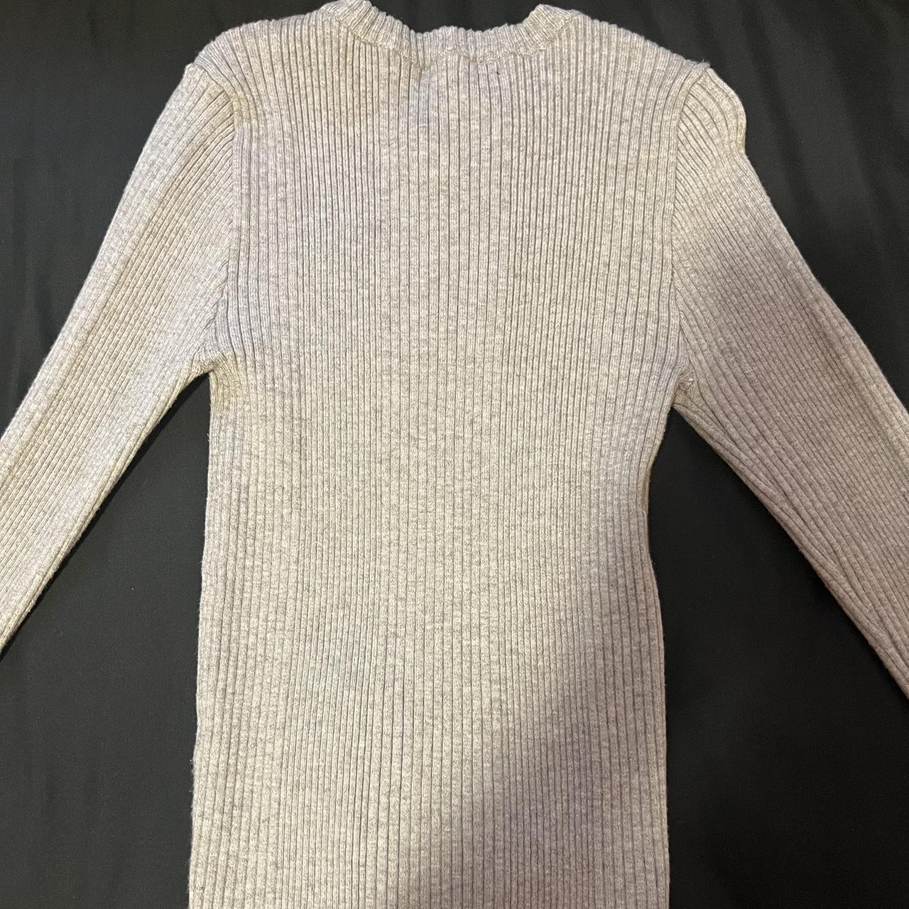 forever 21 tight fitted sweater in the color grey... - Depop