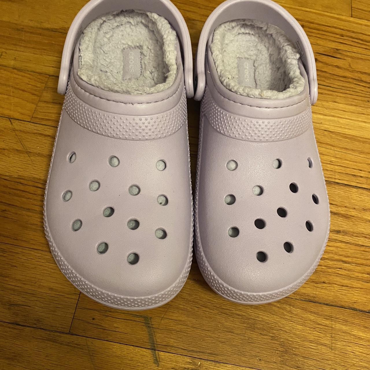 Crocs Women's Purple Slides | Depop