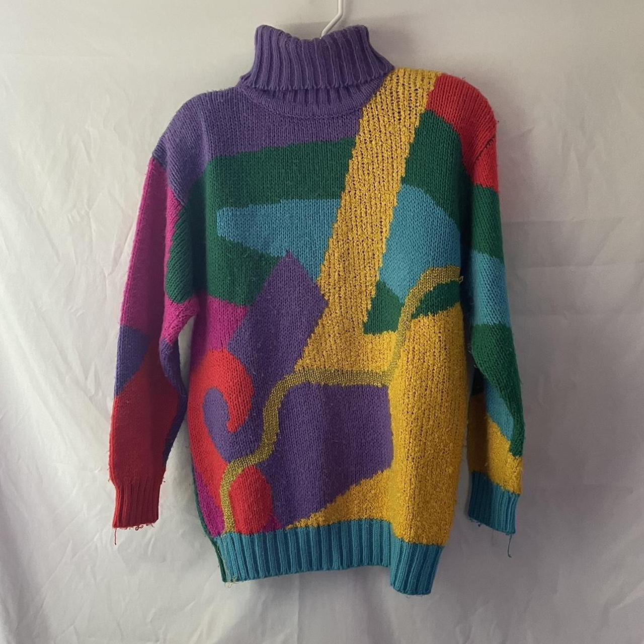 Vintage Rainbow Chunky 2024 Knit Oversized Sweater