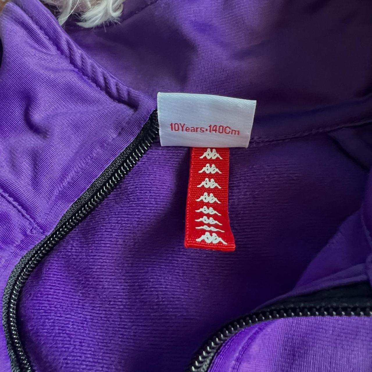 purple kappa zip up, size 10 in kids. could fit xs... - Depop