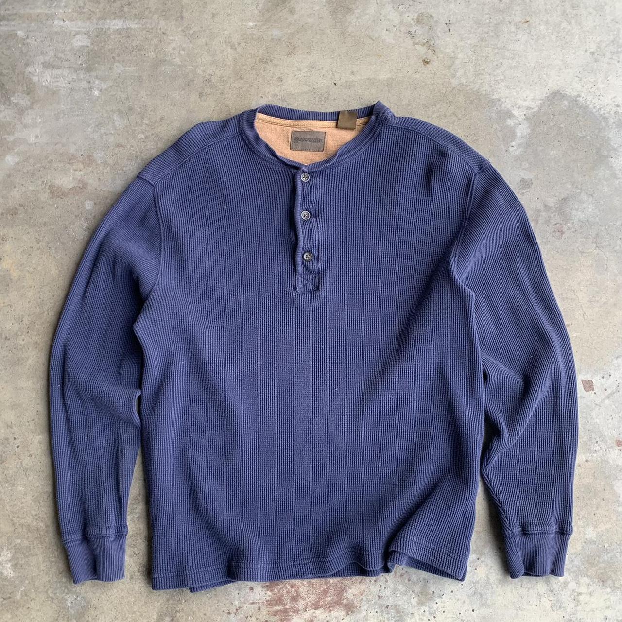 Vintage Blue Polo Thermal / Long Sleeve Saint Johns... - Depop