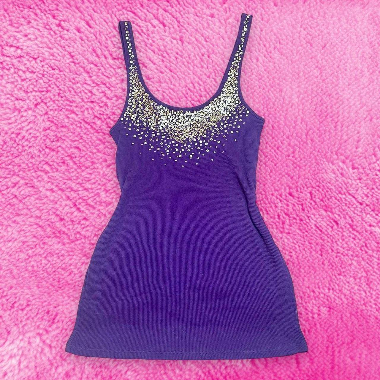 Victoria's Secret Purple Sequin Tank ~ size medium ~ - Depop