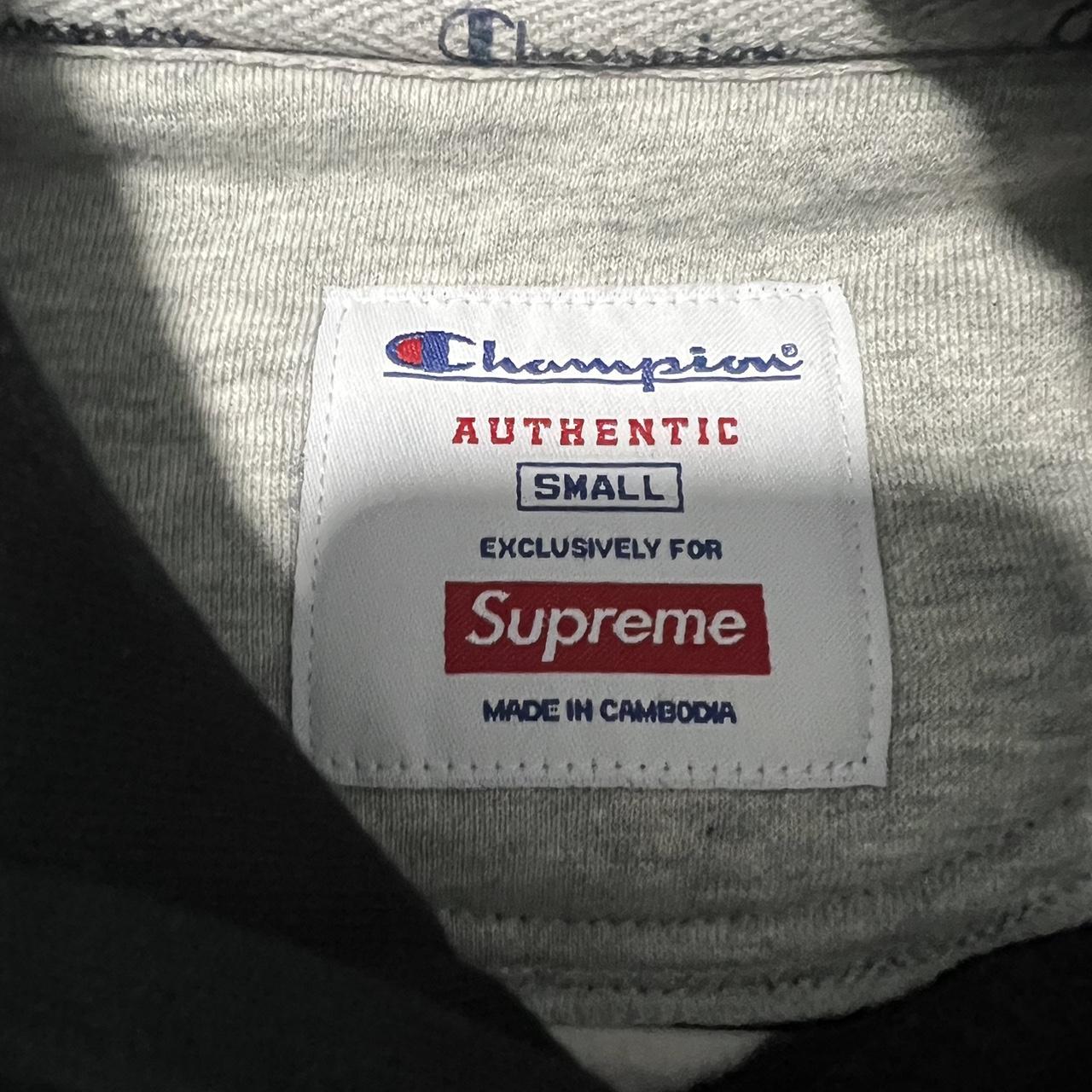 Supreme x champion hoodie best sale legit check