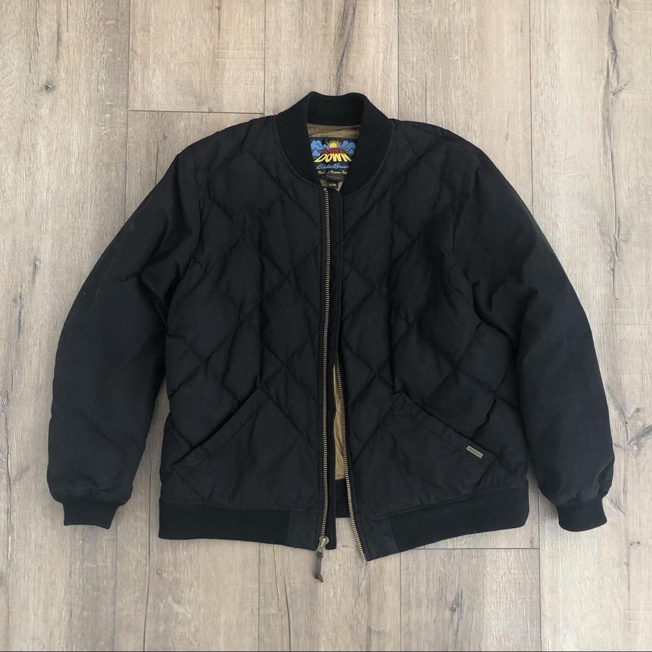 Eddie Bauer Bomber Jacket Black, XXL Depop