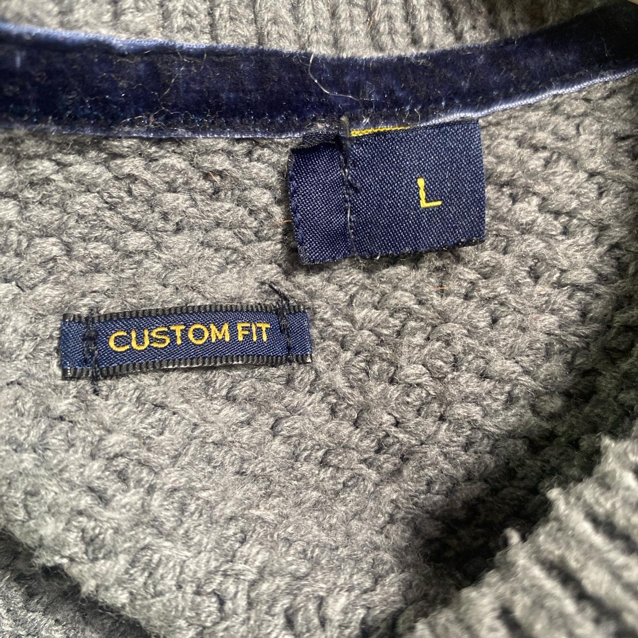 Grey knitted Ralph Lauren jumper size large so is... - Depop