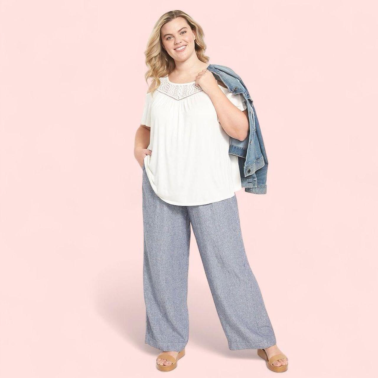 Lane Bryant Women's Wide leg Pants Blue/White 18 – Lane Bryant