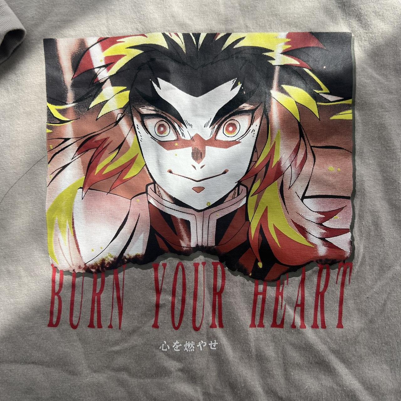 Demon Slayer “ Burn Your Heart “ Shirt - Depop