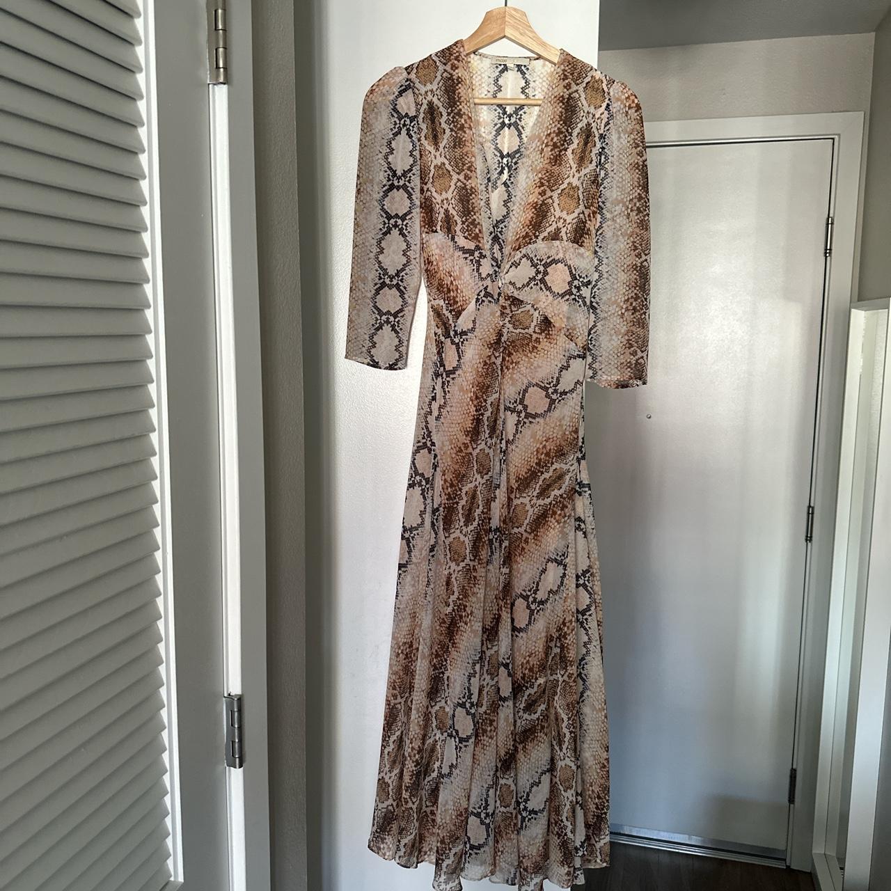 Maje snake print dress Three Quarter Sleeve with. Depop