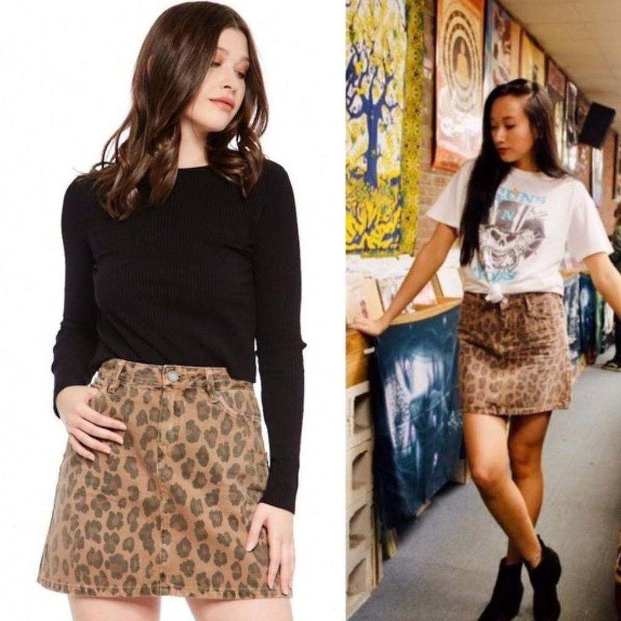 Blanknyc leopard 2025 mini skirt