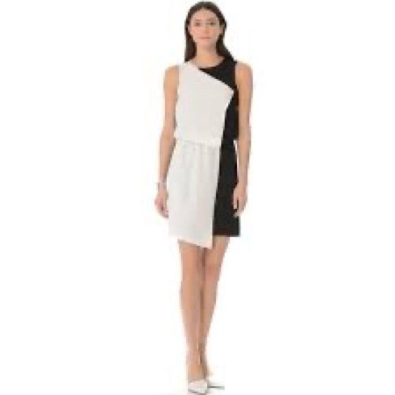 Tibi New York 100% silk Black & White Color block sleeveless dress - Dresses