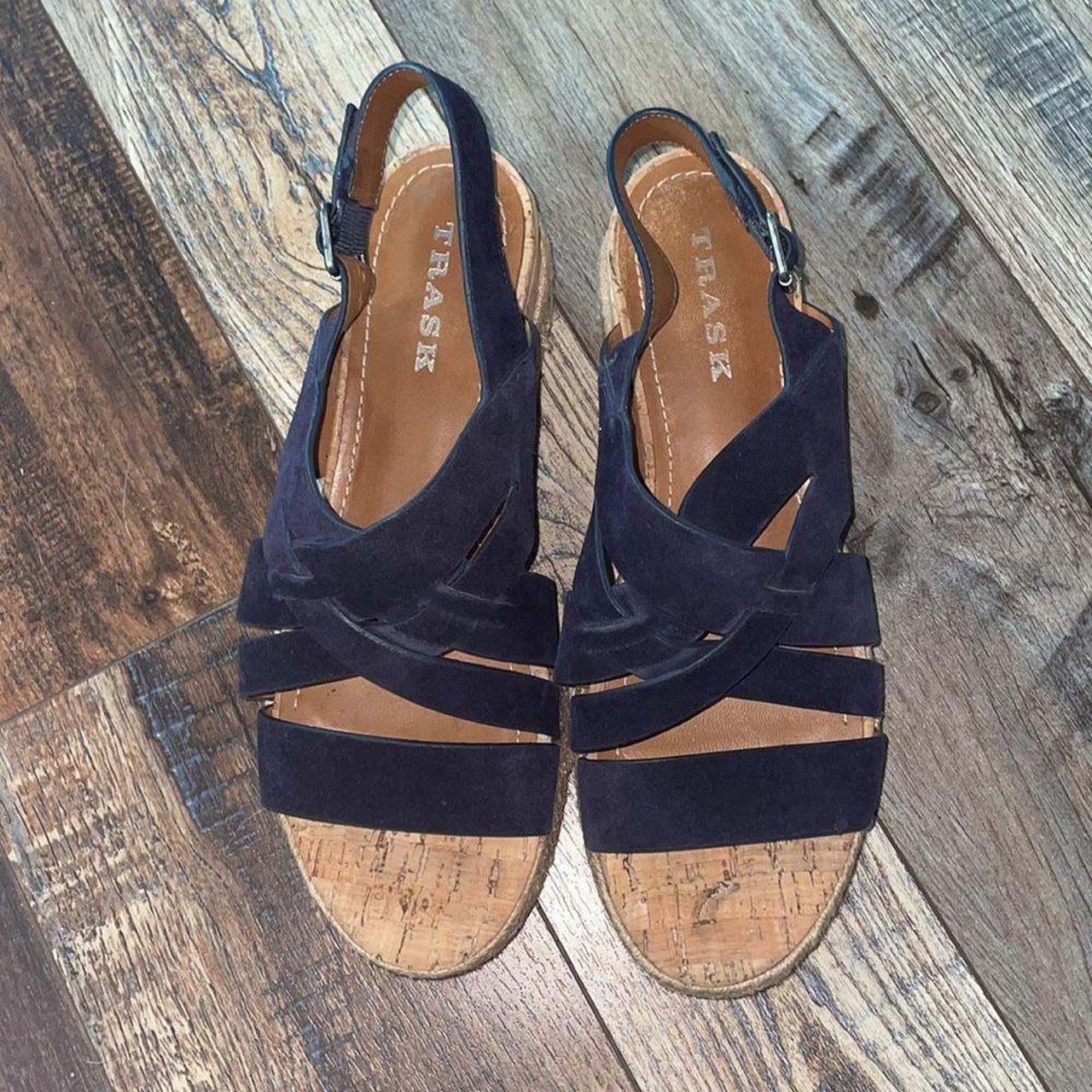 Trask Navy Randi Espadrille Sandals size 9M