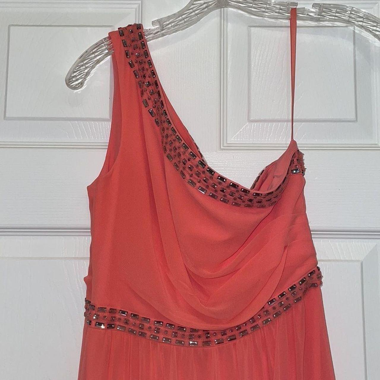 BCBGMAXAZRIA Daniele Coral One Shoulder Embellished