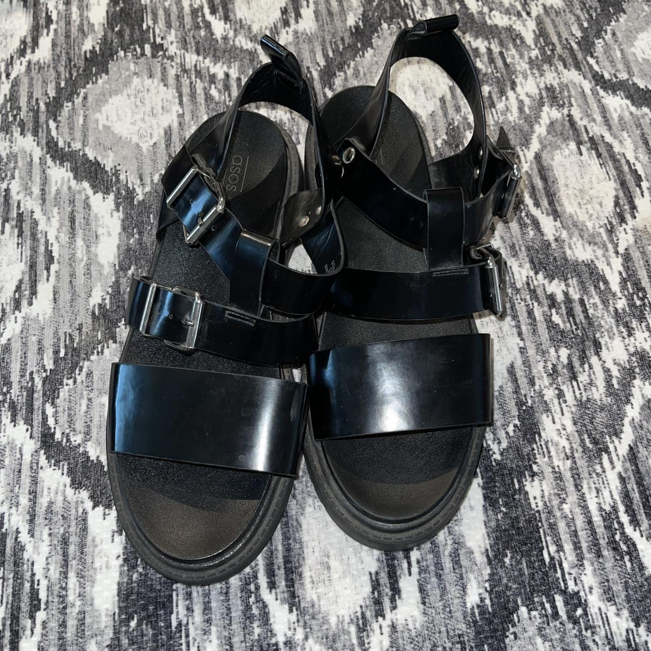 ASOS FOSTER PREMIUM LEATHER CHUNKY... - Depop