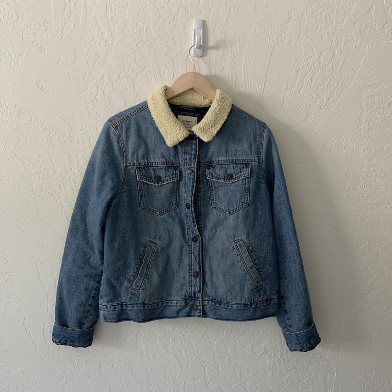 Forever 21 store sherpa jean jacket