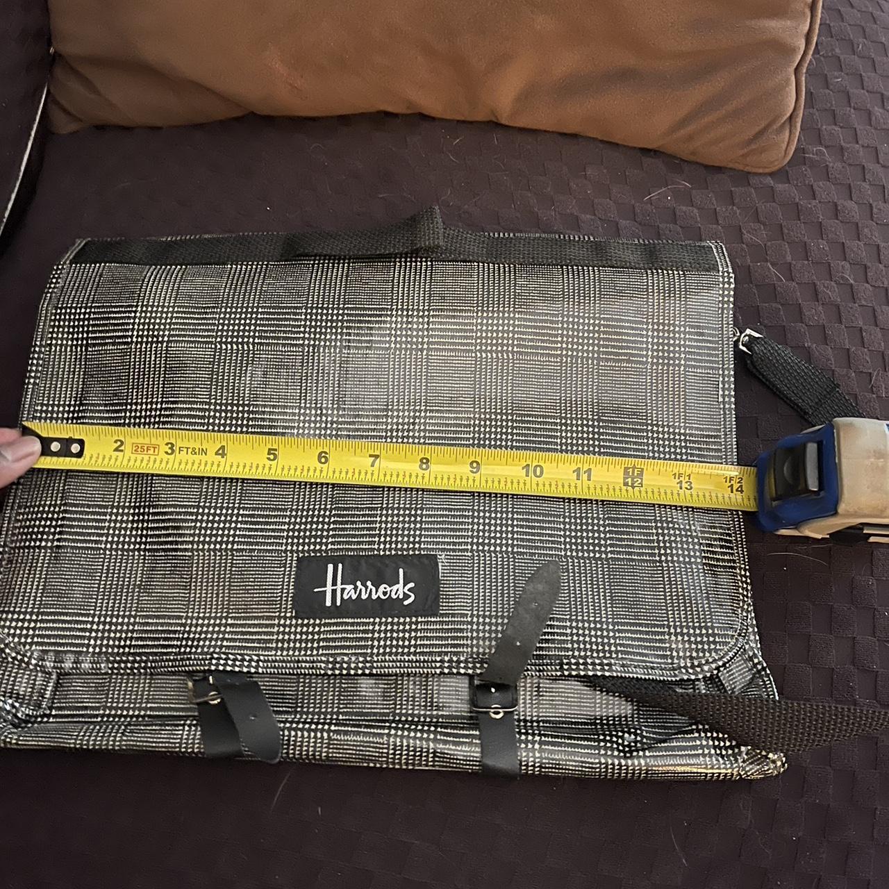Harrods laptop bag black and white used has a long... Depop