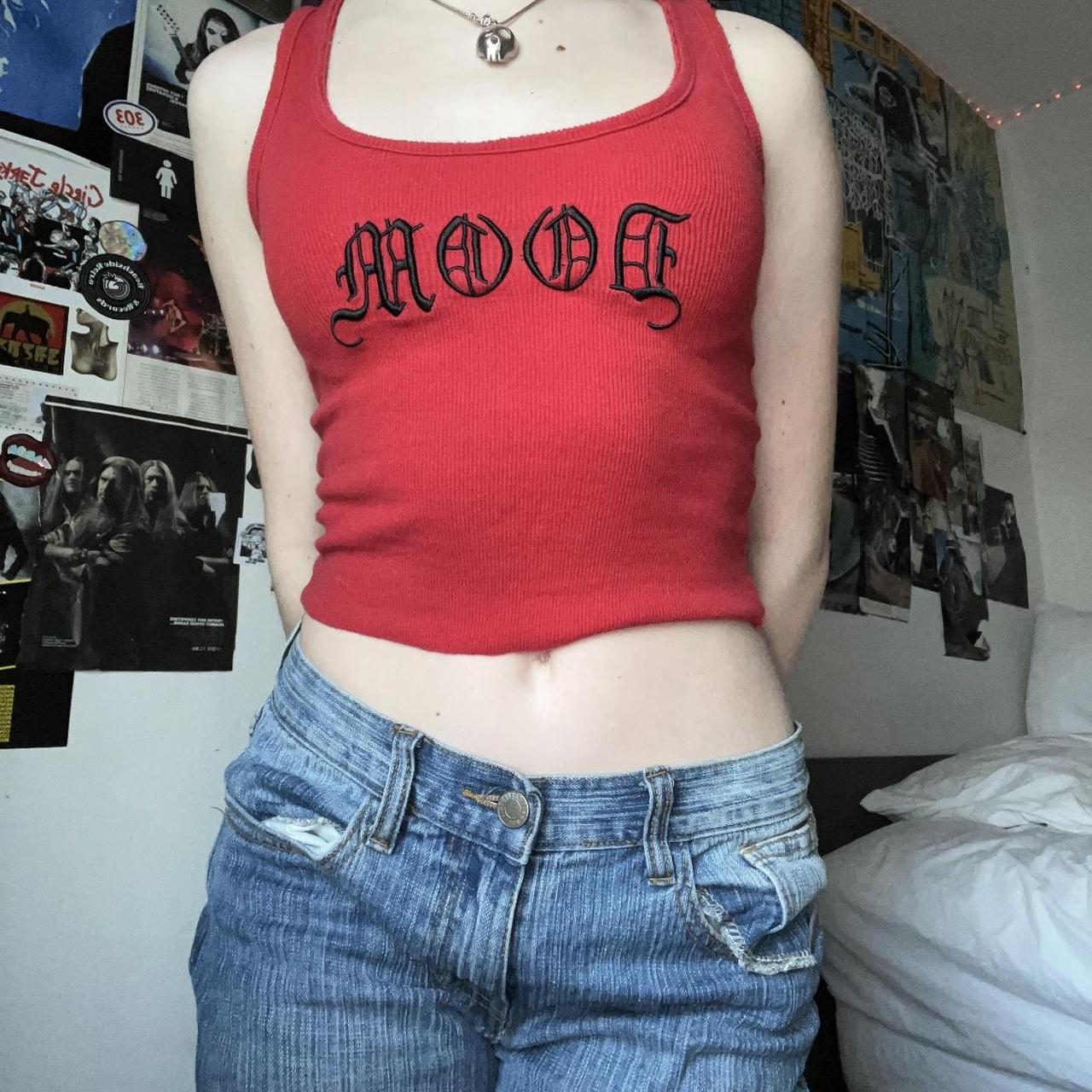 Dolls Kill Women's Red and Black Vest | Depop