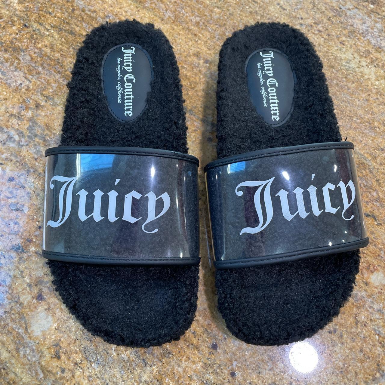 Cute juicy couture slides with fur size... - Depop