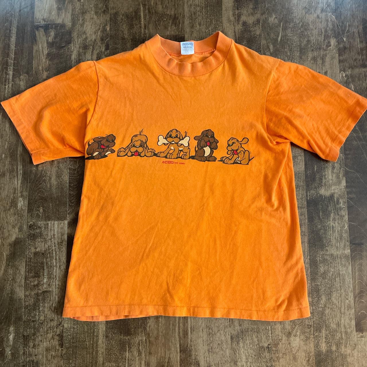Crazy Shirts Men's Orange and Brown Tshirt Depop