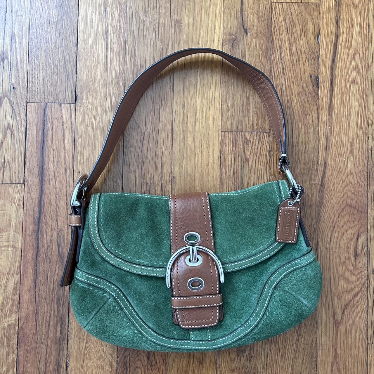 Vintage Coach Soho Hobo Suede Bag Green