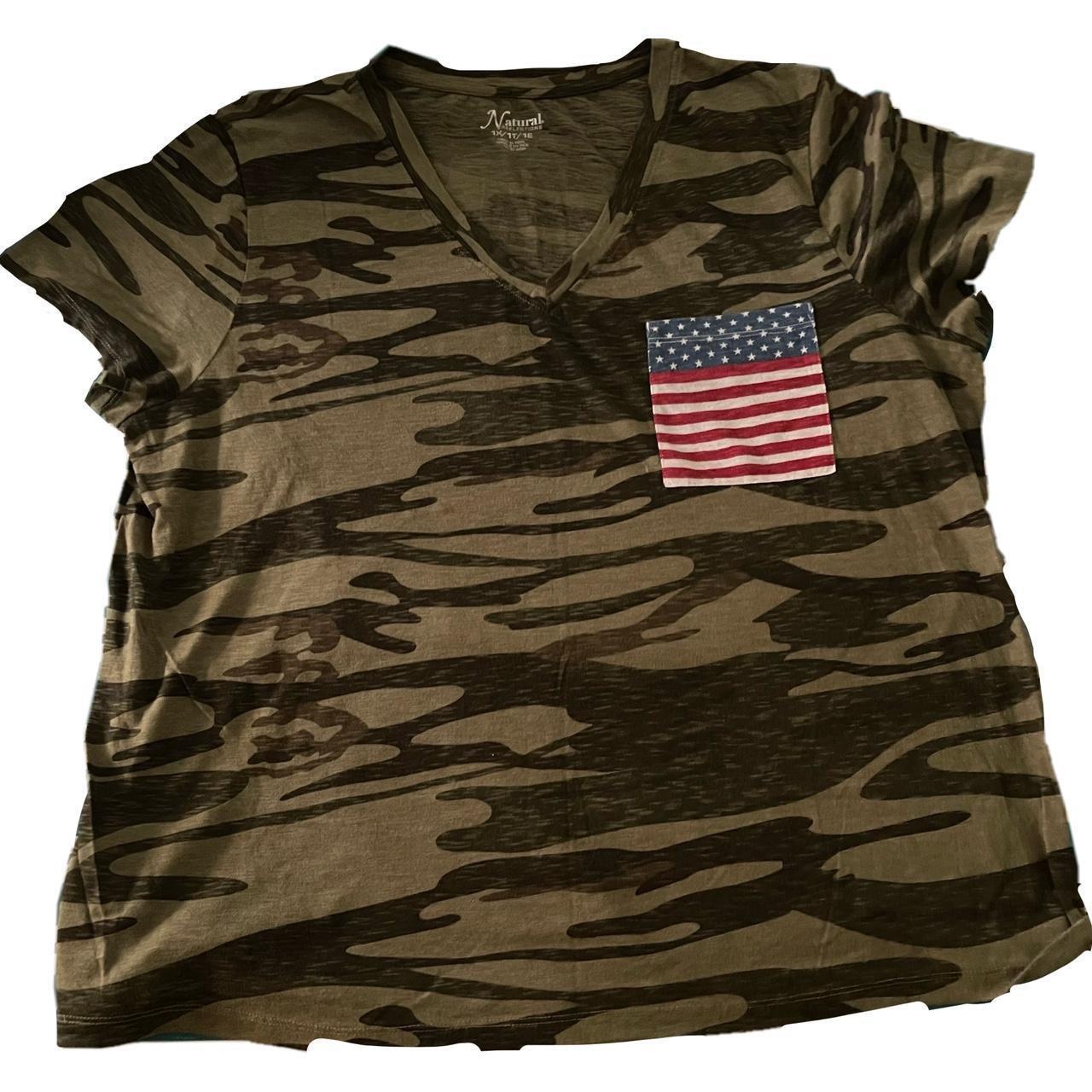 camo shirt with flag pocket