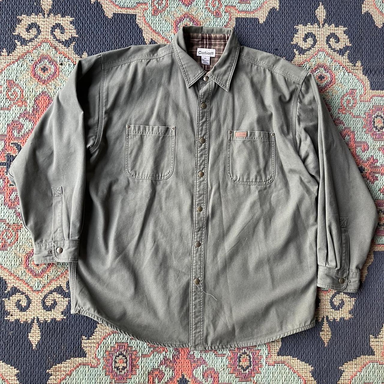 Carhartt flannel lined canvas cheap shirt