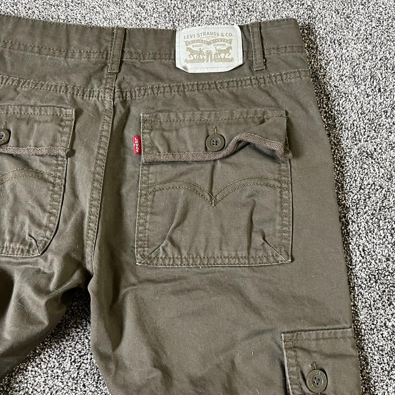 y2k green levi cargo pants waist 30” hips... Depop