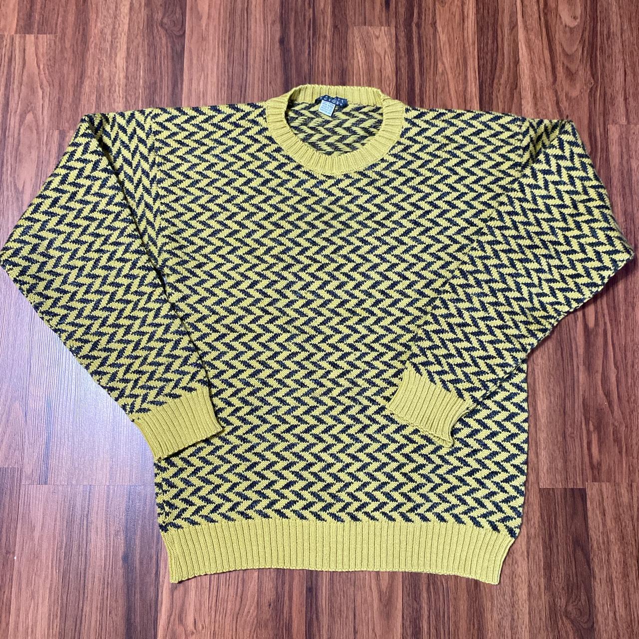 Barney's Men's Yellow and Grey Jumper