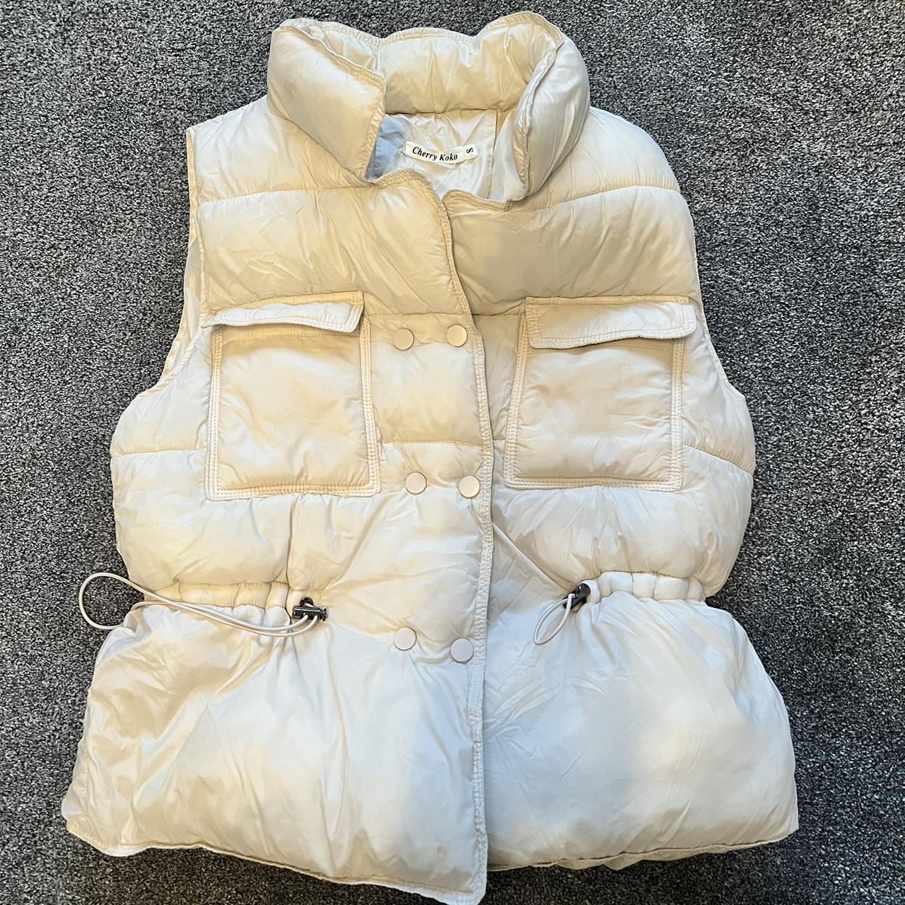 Cream gilet with toggles 🤍 Bodywarmer gilet jacket... - Depop