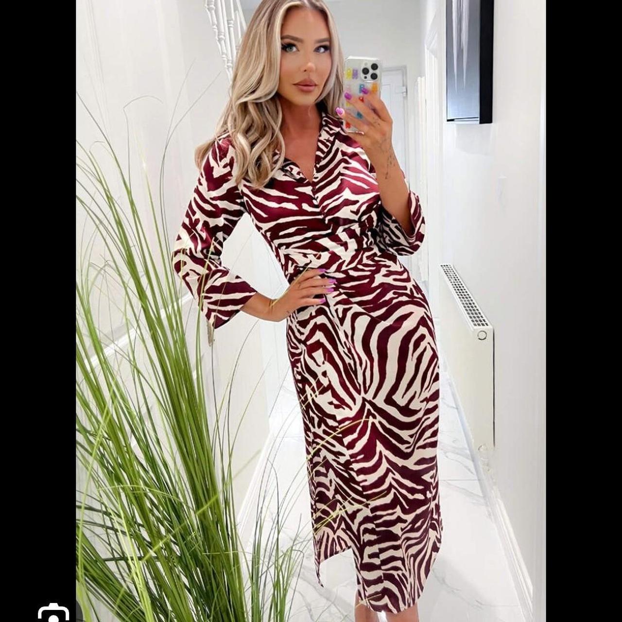 AX PARIS Red Zebra Print Dress Size 12 Worn once Depop