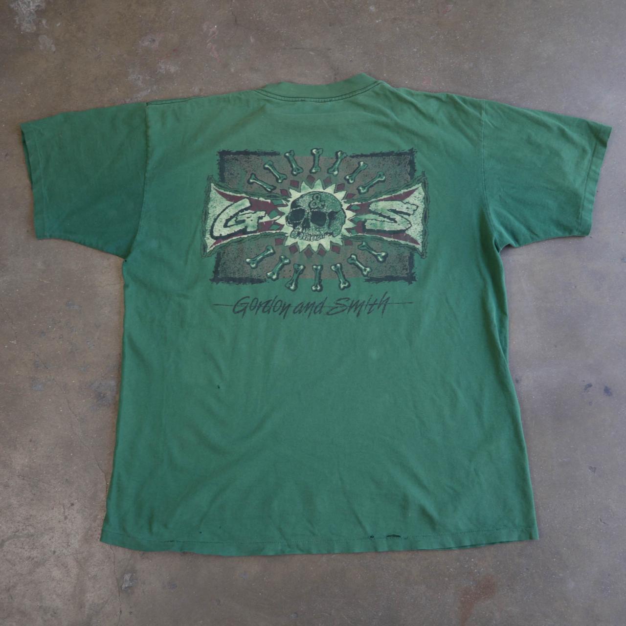 Gordon Smith Men's Green and Black T-shirt | Depop
