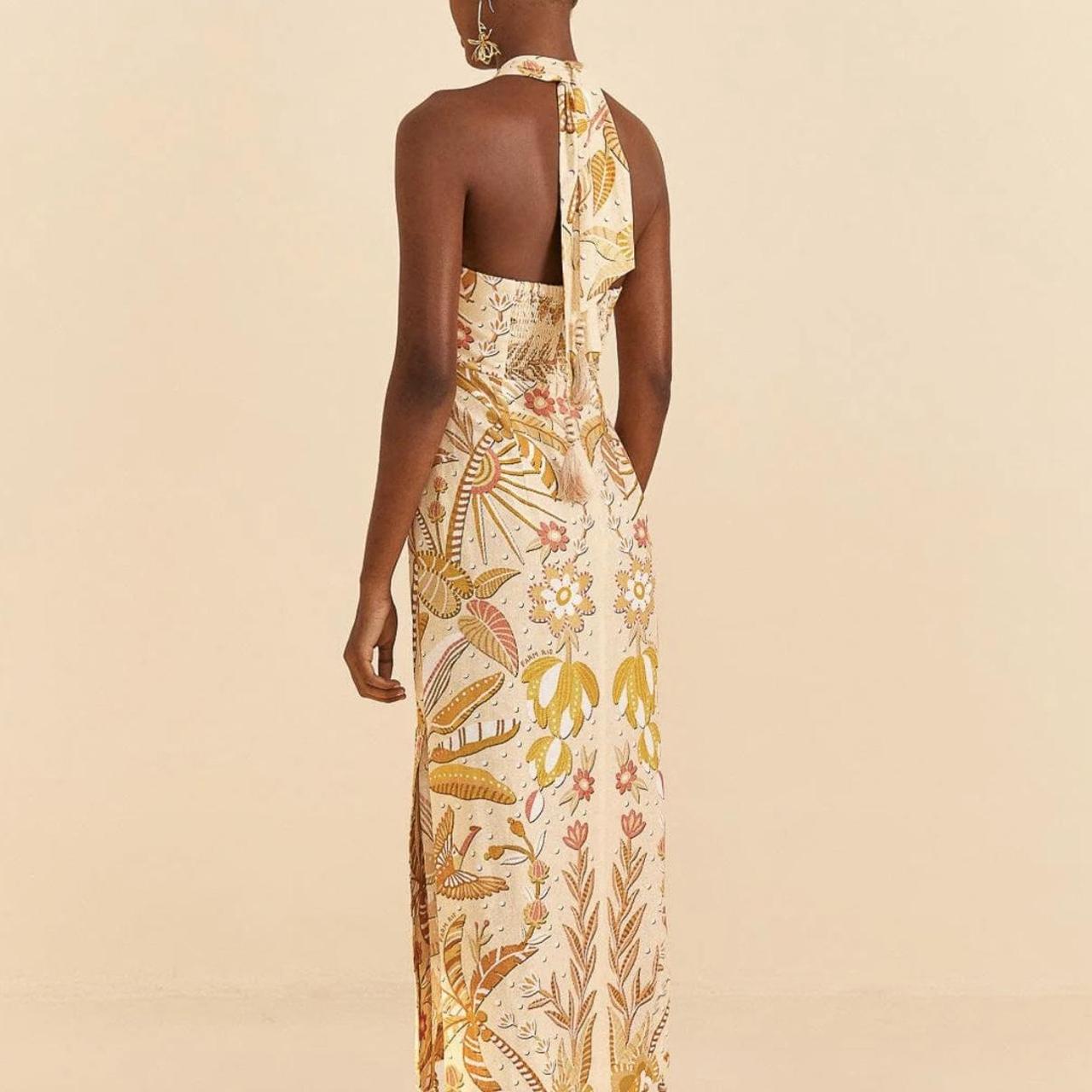 Farm Rio Sand Jungle Chic Midi Dress $245 - Depop