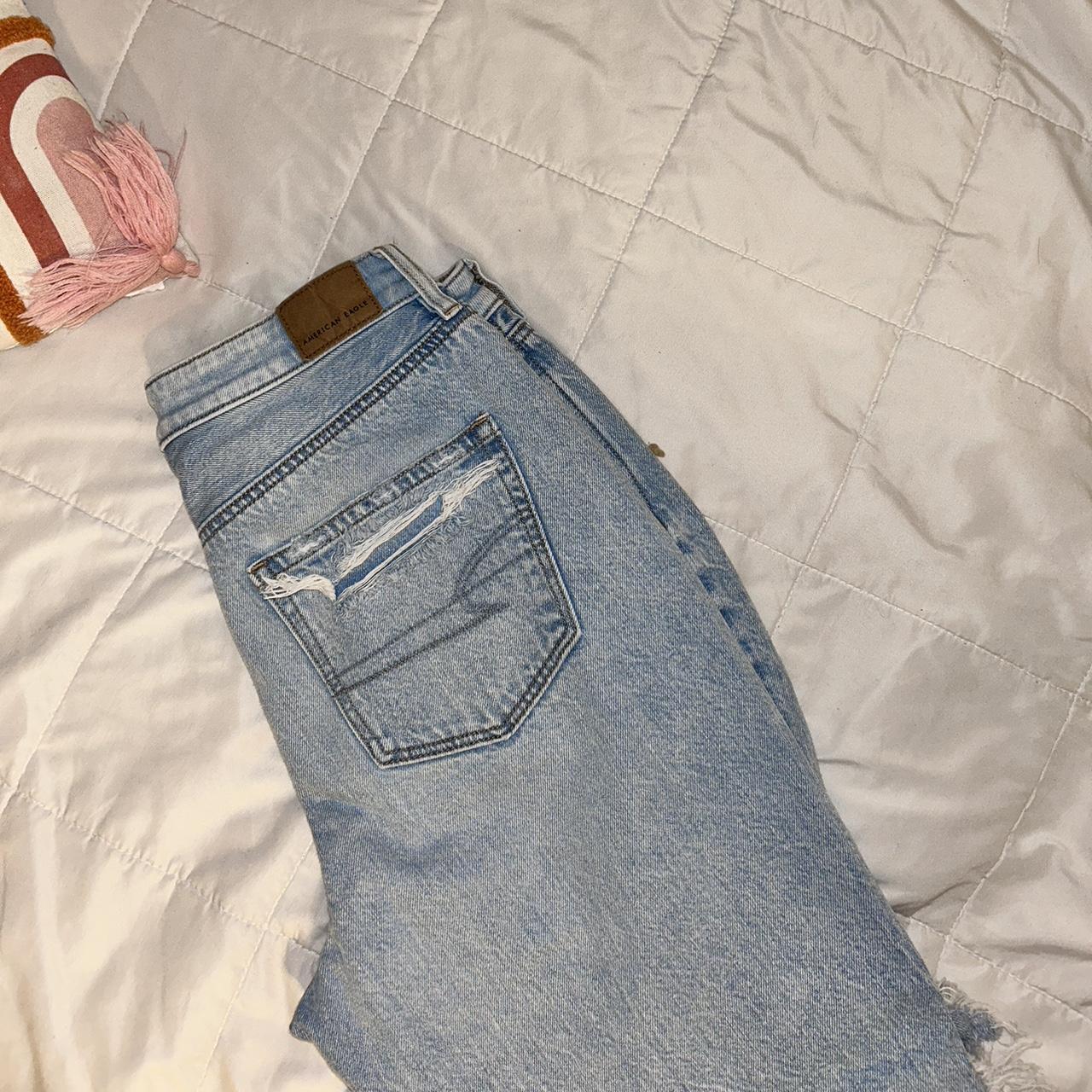 Light wash American eagle mom jeans size 4. Real... Depop