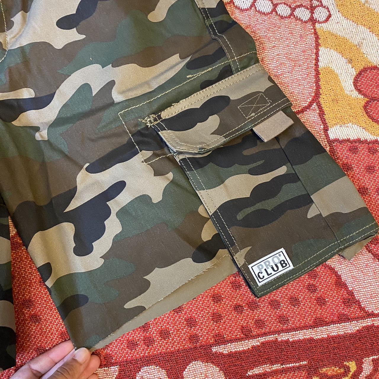 Pro club camo cargo shorts. Cropped around the... - Depop