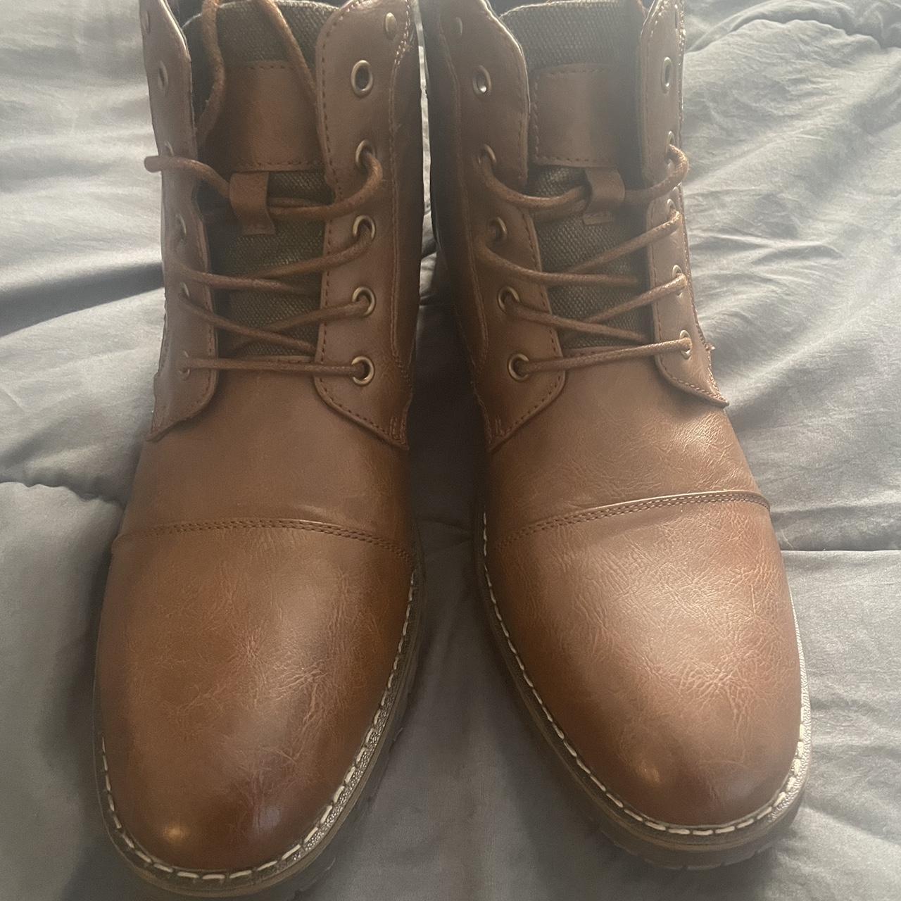 Vintage Style Brown Leather boots - Depop