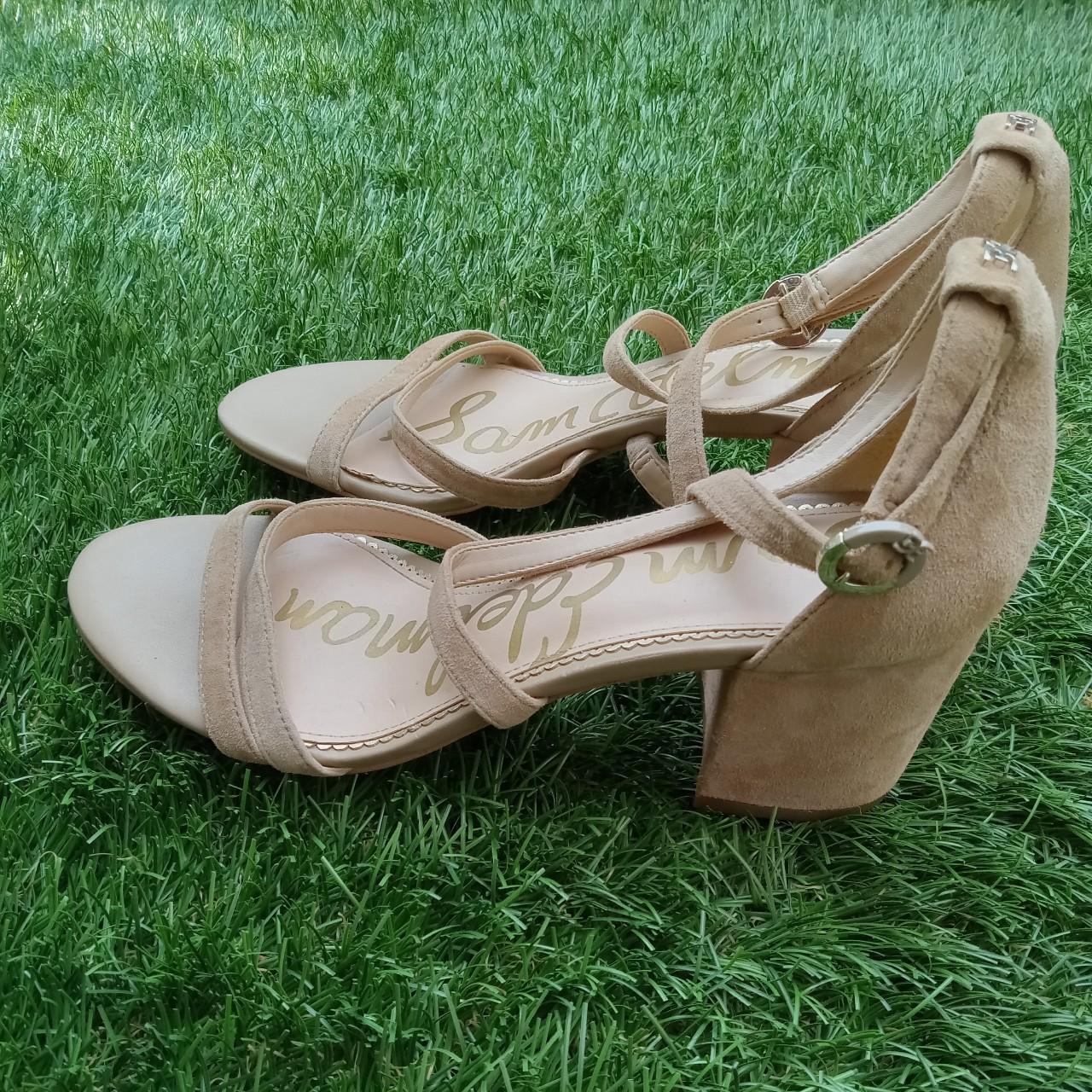 Sam Edelman Stacie Strappy Heels Oatmeal Beige Suede Depop