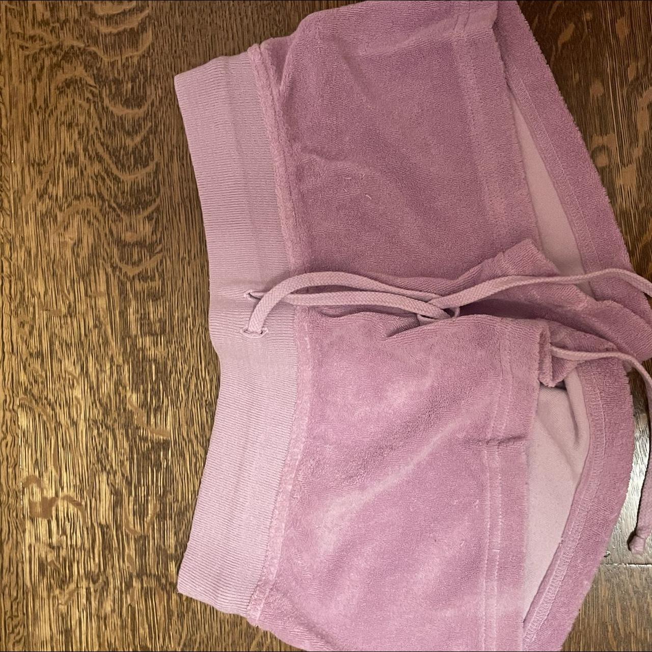 purple hardtail terry cloth shorts size kids medium,... - Depop