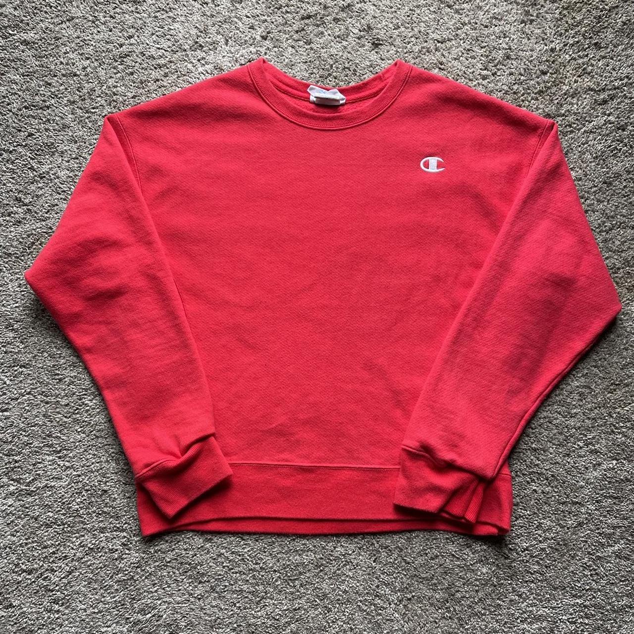 Champion Men's Red Sweatshirt | Depop