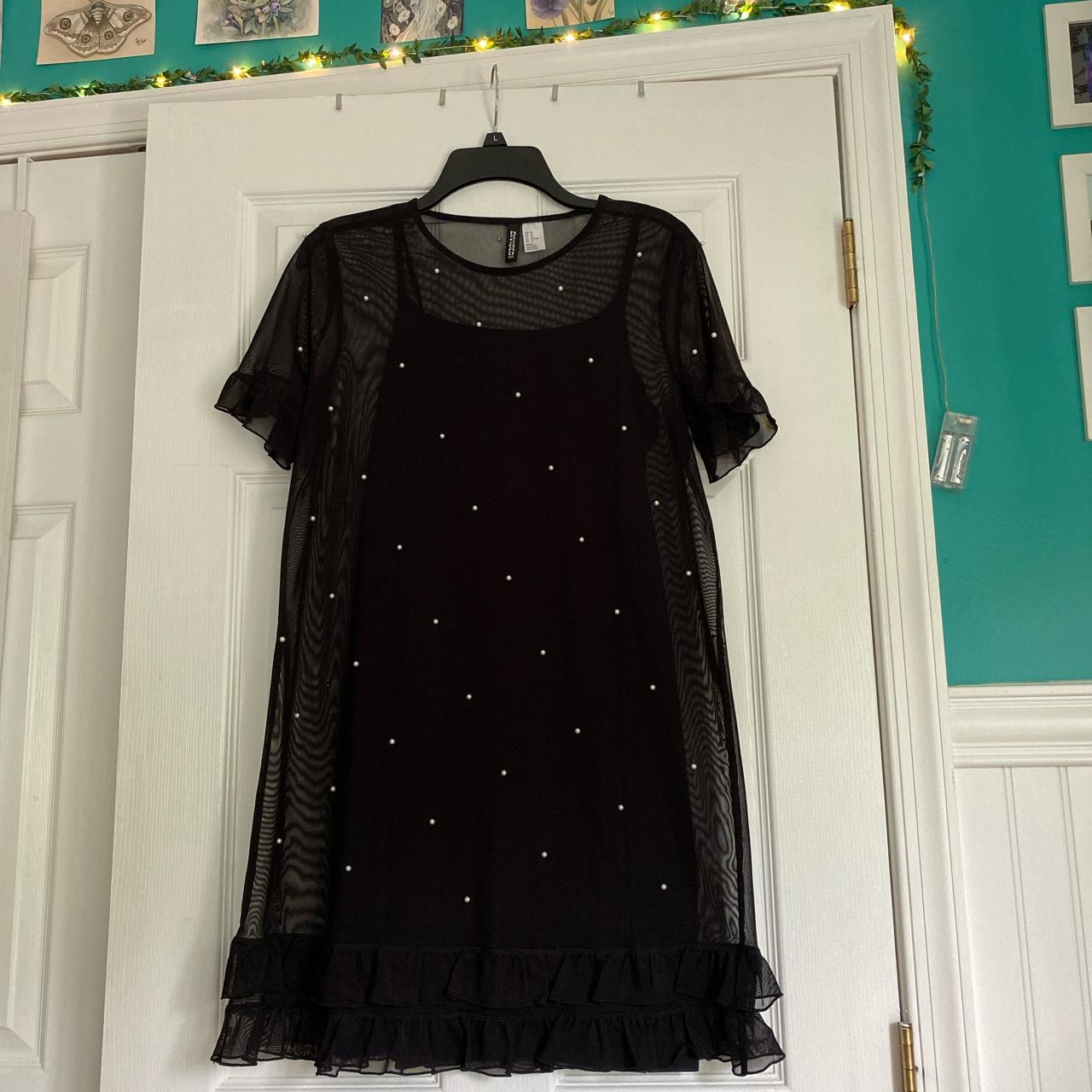 H&m mesh clearance dress with beads