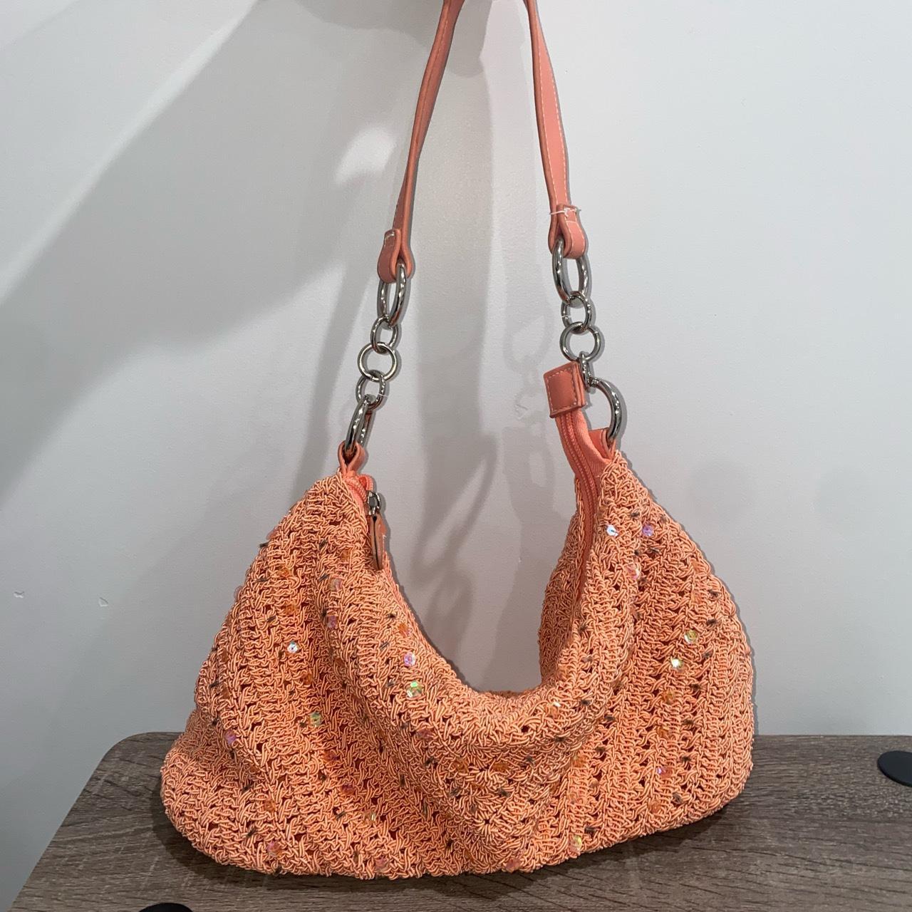 Pink salmon color knit bag 12x6 16 long with... Depop