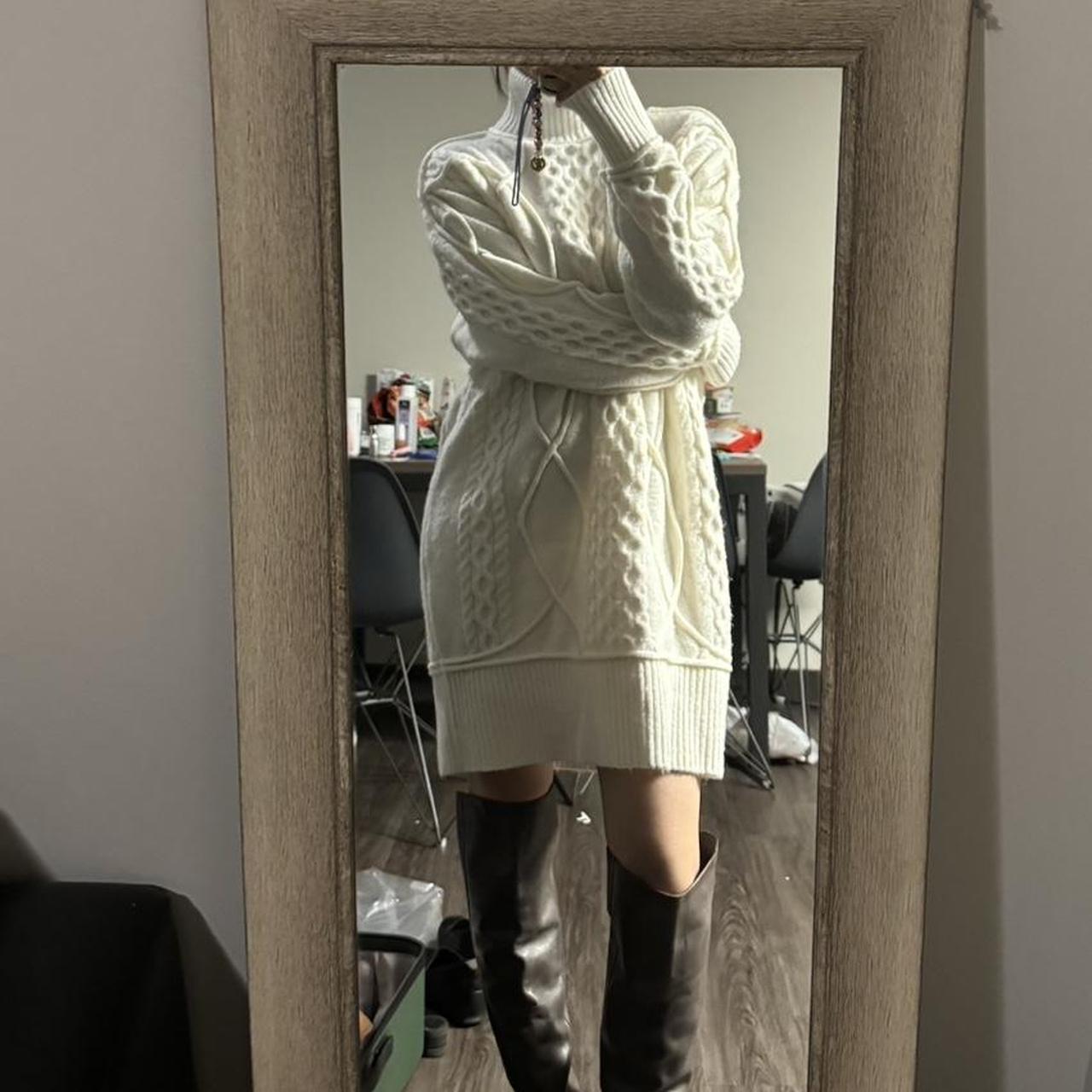 Cream knit sweater dress #knitdress Chunky sweater Depop