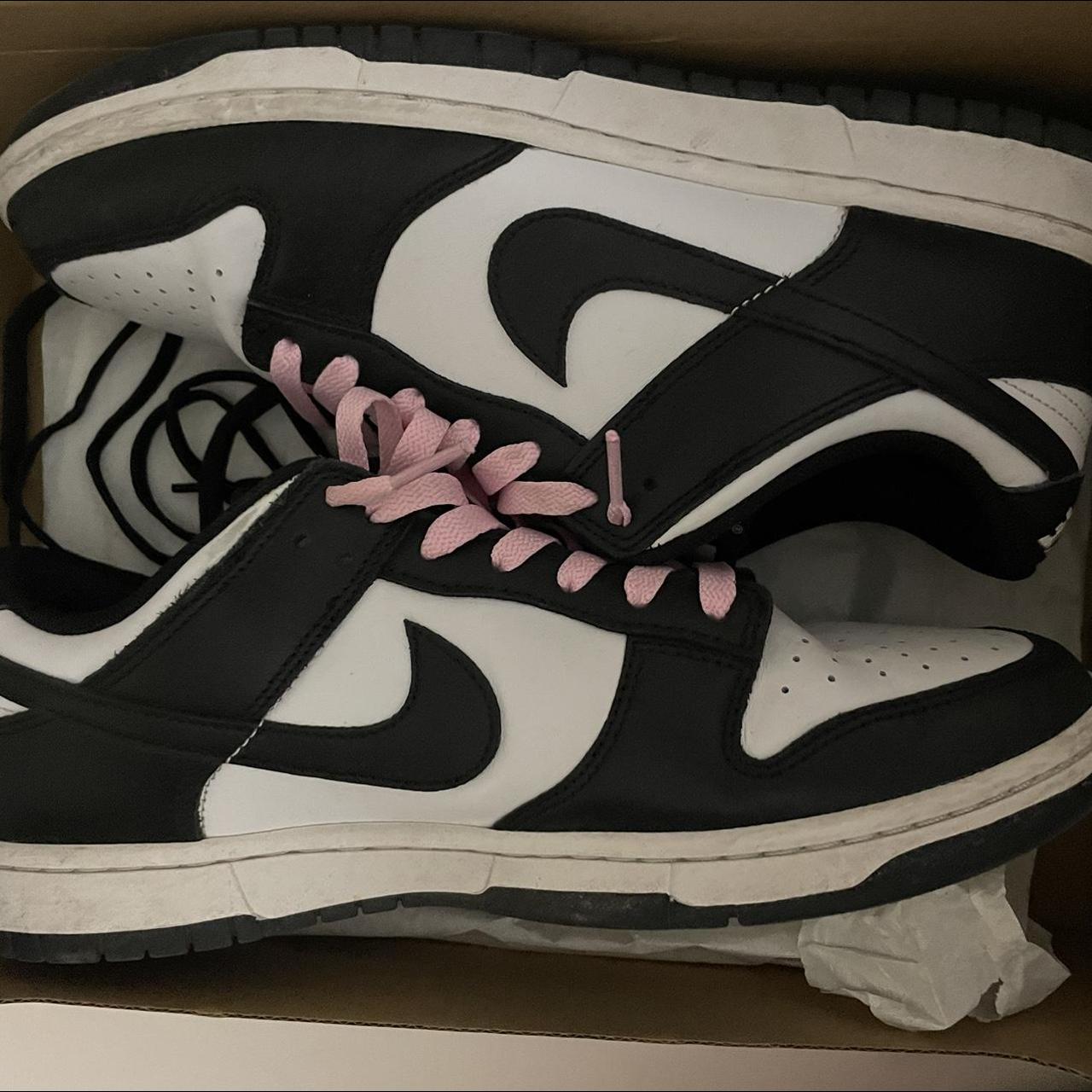 dunk low panda white laces