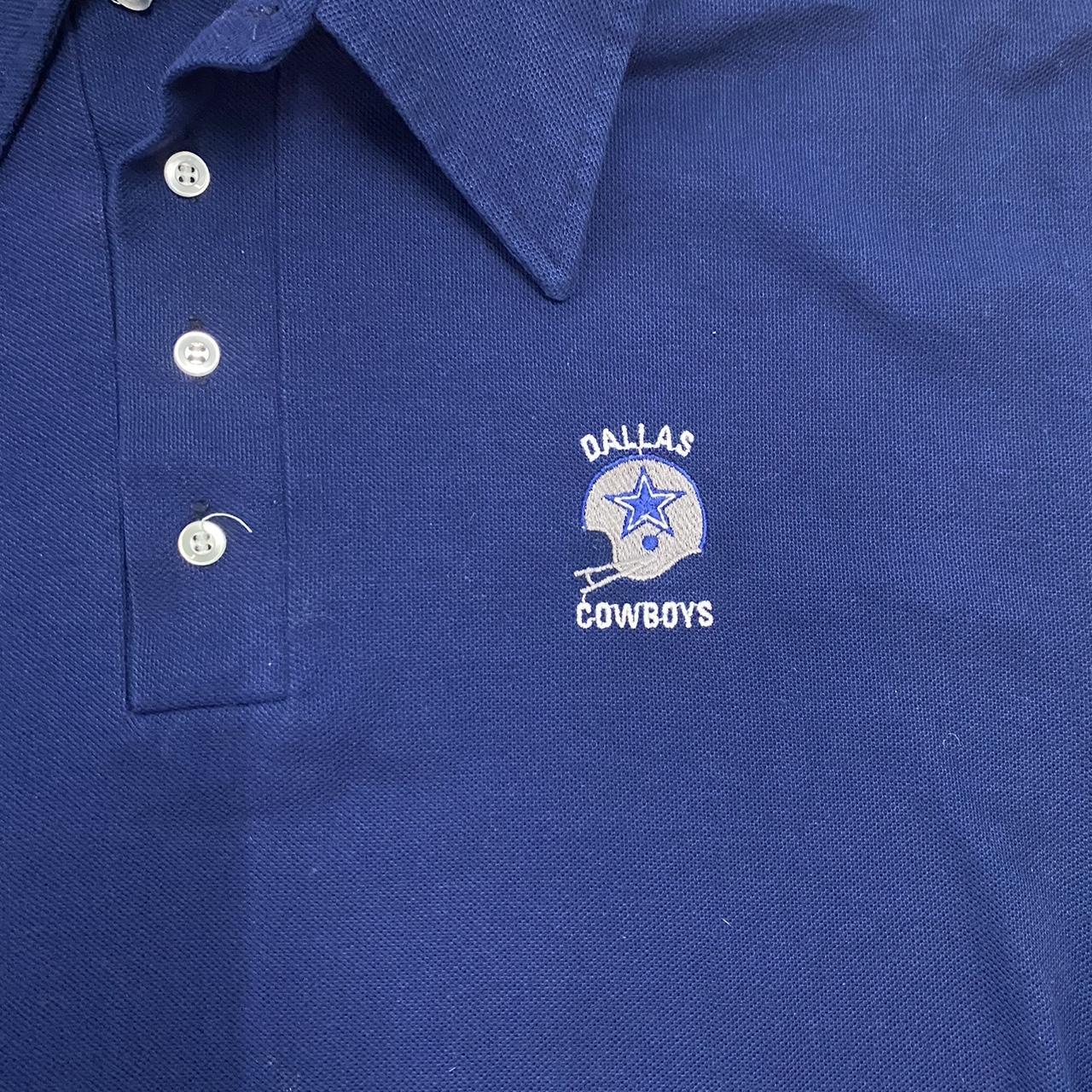 Dallas Cowboys Polo Golf Shirt Mens Size XL Blue NFL Football Collard 1/4  Button