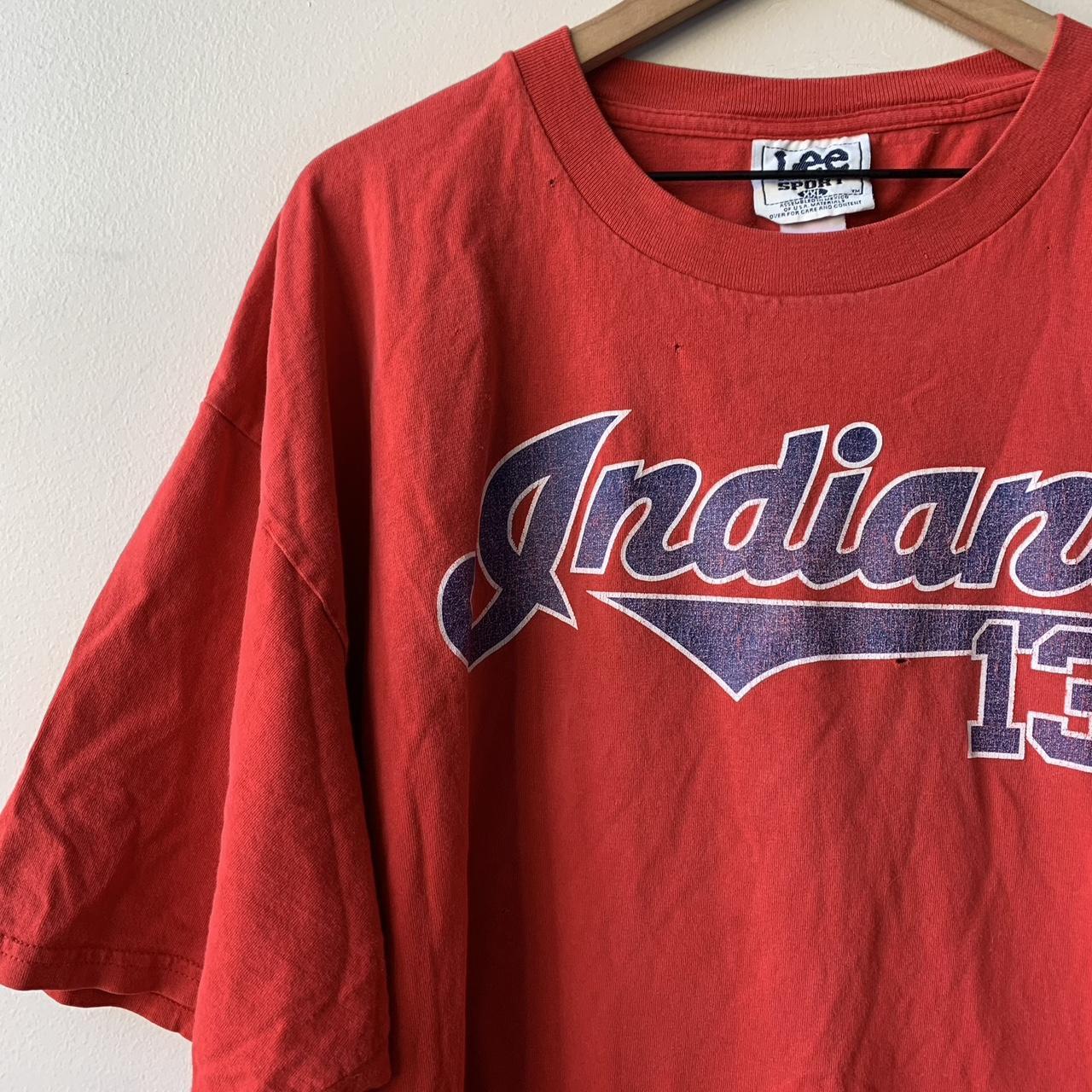 vintage 90s CLEVELAND INDIANS OMAR VIZQUEL PRO PLAYER T-Shirt LARGE mlb  baseball