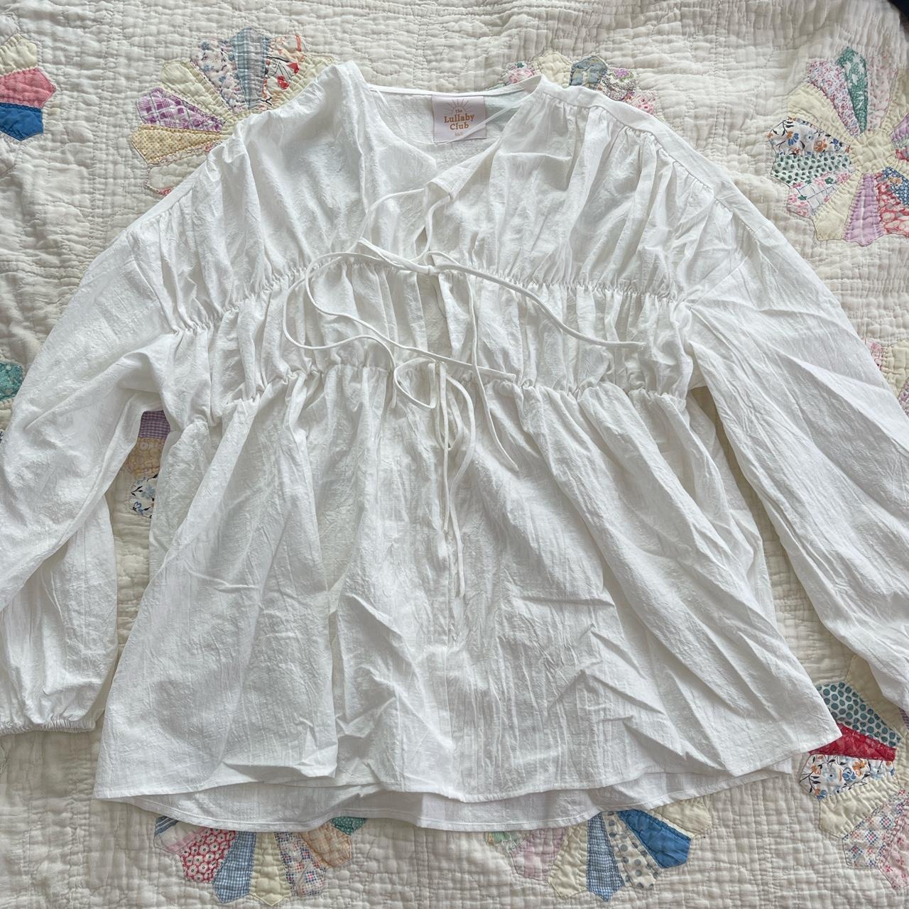 lullaby club peasant top white size m/l. no tags but... - Depop