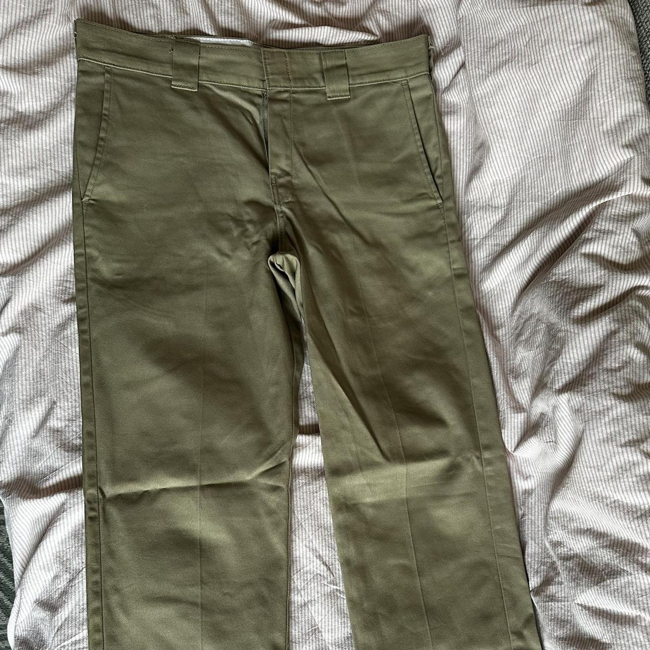 Dickies trousers in khaki, slim straight fit. Worn a... - Depop